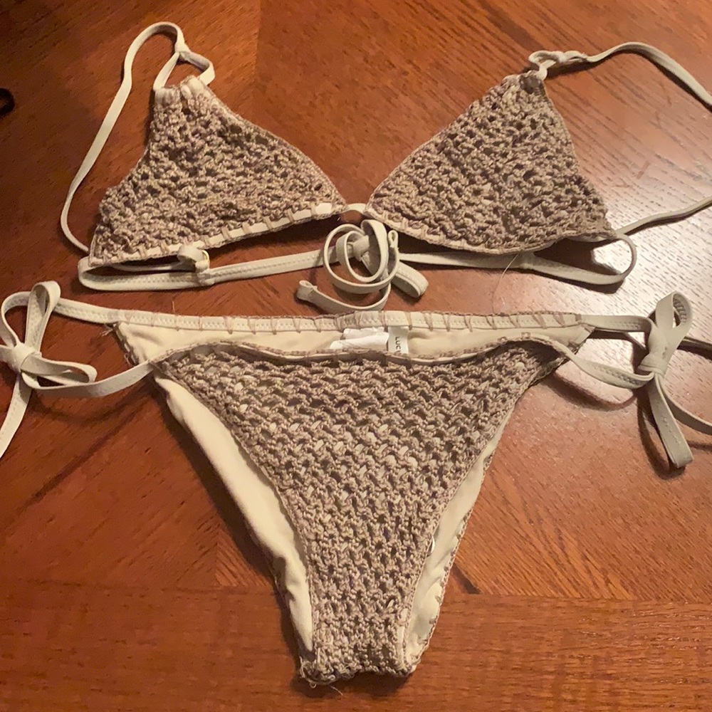 Lucky Brand crochet bikini. NEVER WORN!